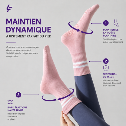 Mundee GripFit™ - Chaussettes antidérapantes pour yoga & pilates